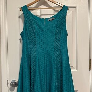 Danny & Nicole Turquoise Patterned Mini Dress
